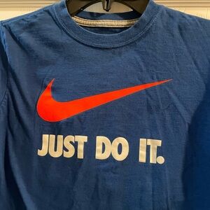 Nike Blue Swoosh Logo Tee Boys M